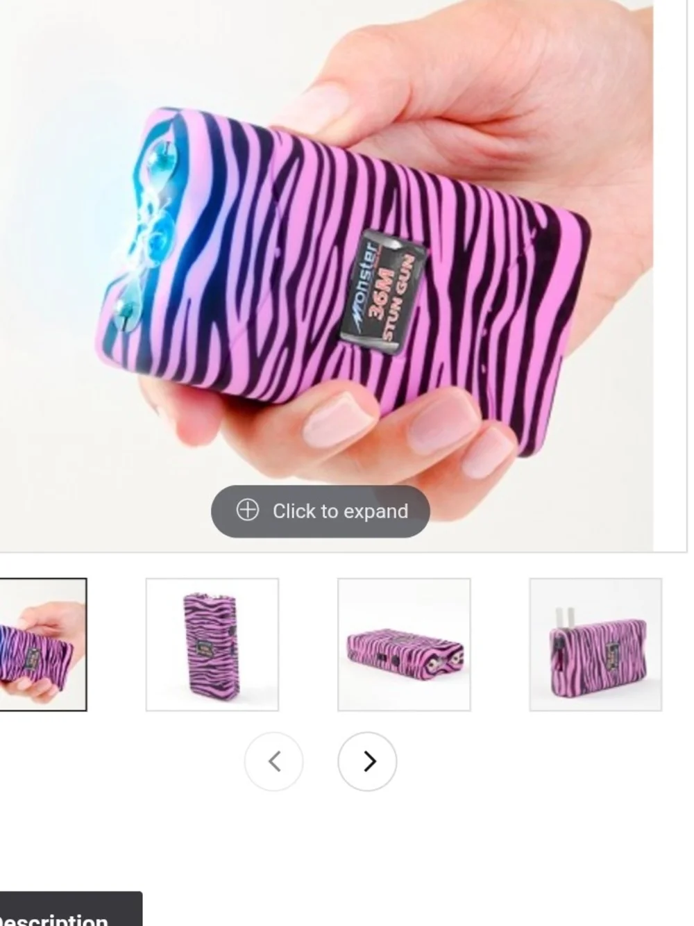 Taser- Pink Zebra Pattern Set Of 2